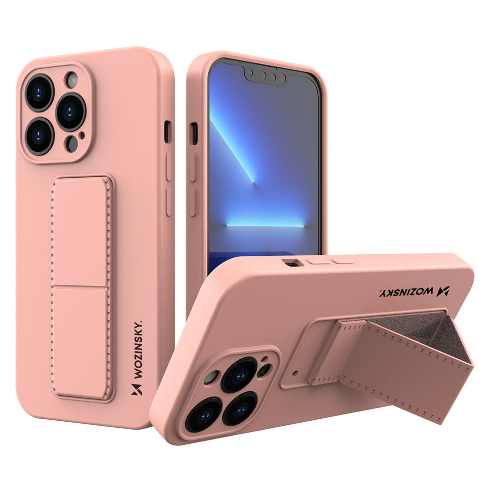 Wozinsky Kickstand Case skirtas iPhone 13, rožinis kaina ir informacija | Telefono dėklai | pigu.lt