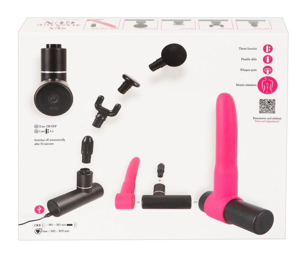 Masažuoklis Sex & Massage Gun, juoda/rožinė цена | n18.pigu.lt