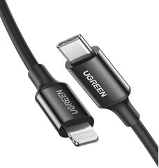 Кабель UGREEN US171 USB-C — Lightning, 36 Вт, 1 м (черный) цена и информация | Кабели для телефонов | pigu.lt