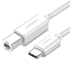 Кабель принтера USB 2.0 C-B UGREEN US241 — 1.5 м (белый) цена и информация | Кабели для телефонов | pigu.lt