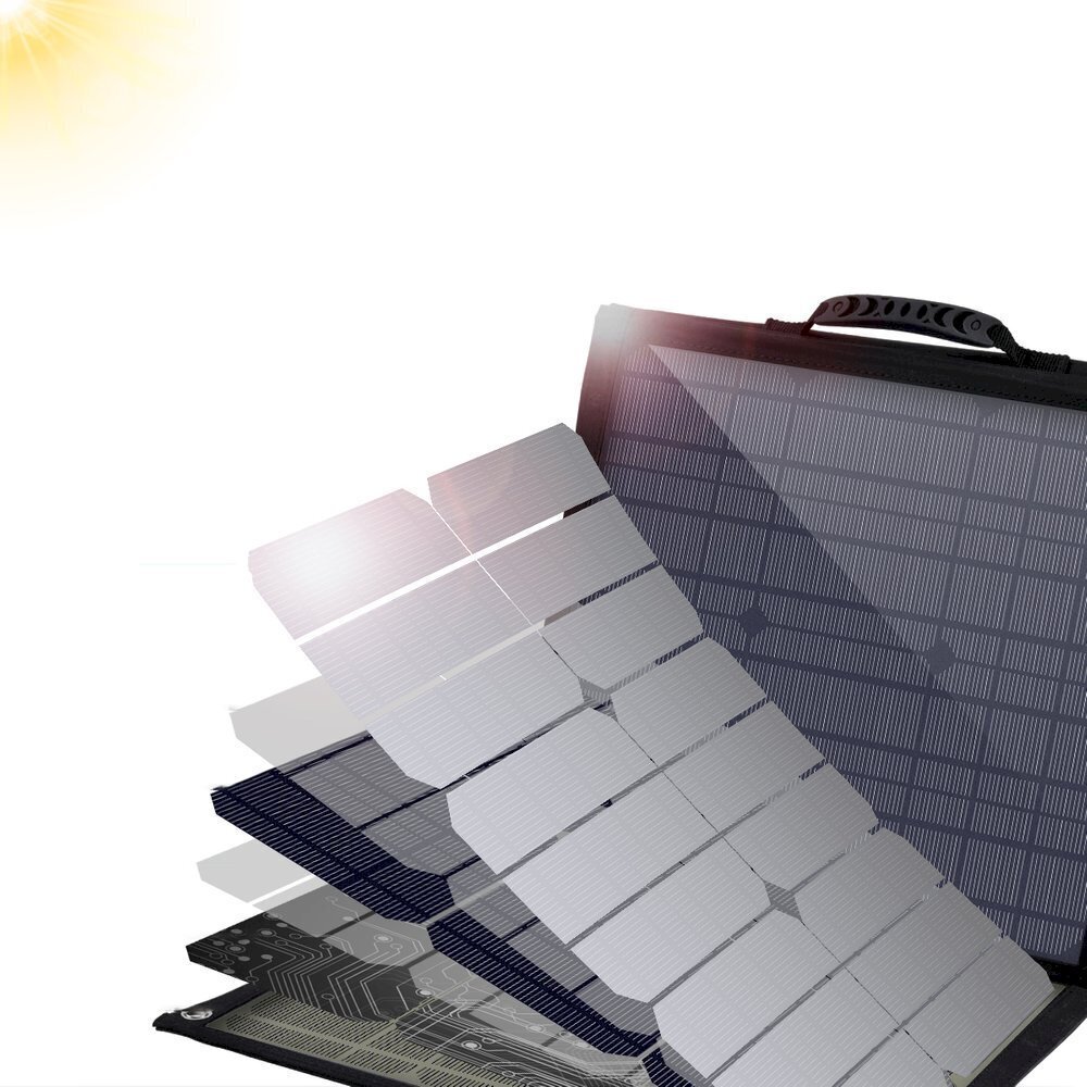 Choetech large foldable solar charger SC007 80W solar photovoltaic USB Type C (Power Delivery) / 2x USB (Quick Charge / 2,4A) kaina ir informacija | Atsarginiai maitinimo šaltiniai (power bank) | pigu.lt