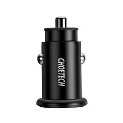 Car Charger Choetech TC0006 1x USB-A, 1x USB-C 30W PD 3.0 (black) цена и информация | Зарядные устройства для телефонов | pigu.lt