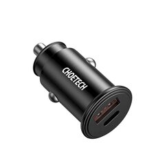 Car Charger Choetech TC0006 1x USB-A, 1x USB-C 30W PD 3.0 (black) цена и информация | Зарядные устройства для телефонов | pigu.lt