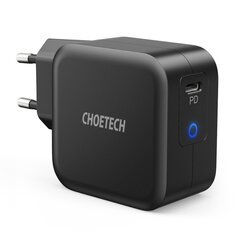 Сетевое зарядное устройство для путешествий Choetech GaN USB Type C 60Вт Power Delivery + USB Type C - кабель USB Type C 1.8 м, черный (Q6006) цена и информация | Choetech Мобильные телефоны, Фото и Видео | pigu.lt