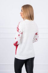 Kalėdinis megztinis moterims 21071, baltas kaina ir informacija | Megztiniai moterims | pigu.lt