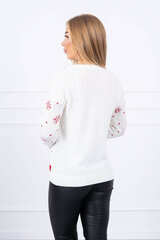 Kalėdinis megztinis moterims 21073, baltas kaina ir informacija | Megztiniai moterims | pigu.lt