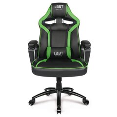 Žaidimų kėdė L33T Extreme, juoda/žalia kaina ir informacija | Biuro kėdės | pigu.lt