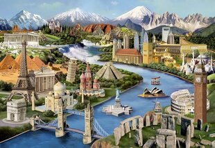 Деревянная головоломка World Landmarks, 600 дет. цена и информация | Настольные игры, головоломки | pigu.lt