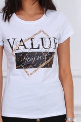 Marškinėliai moterims Value, balti kaina ir informacija | Marškinėliai moterims | pigu.lt