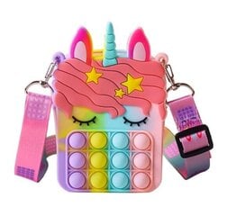 Silikoninis žaislas rankinukas Vienaragis POP IT, spalvotas kaina ir informacija | Žaislai mergaitėms | pigu.lt