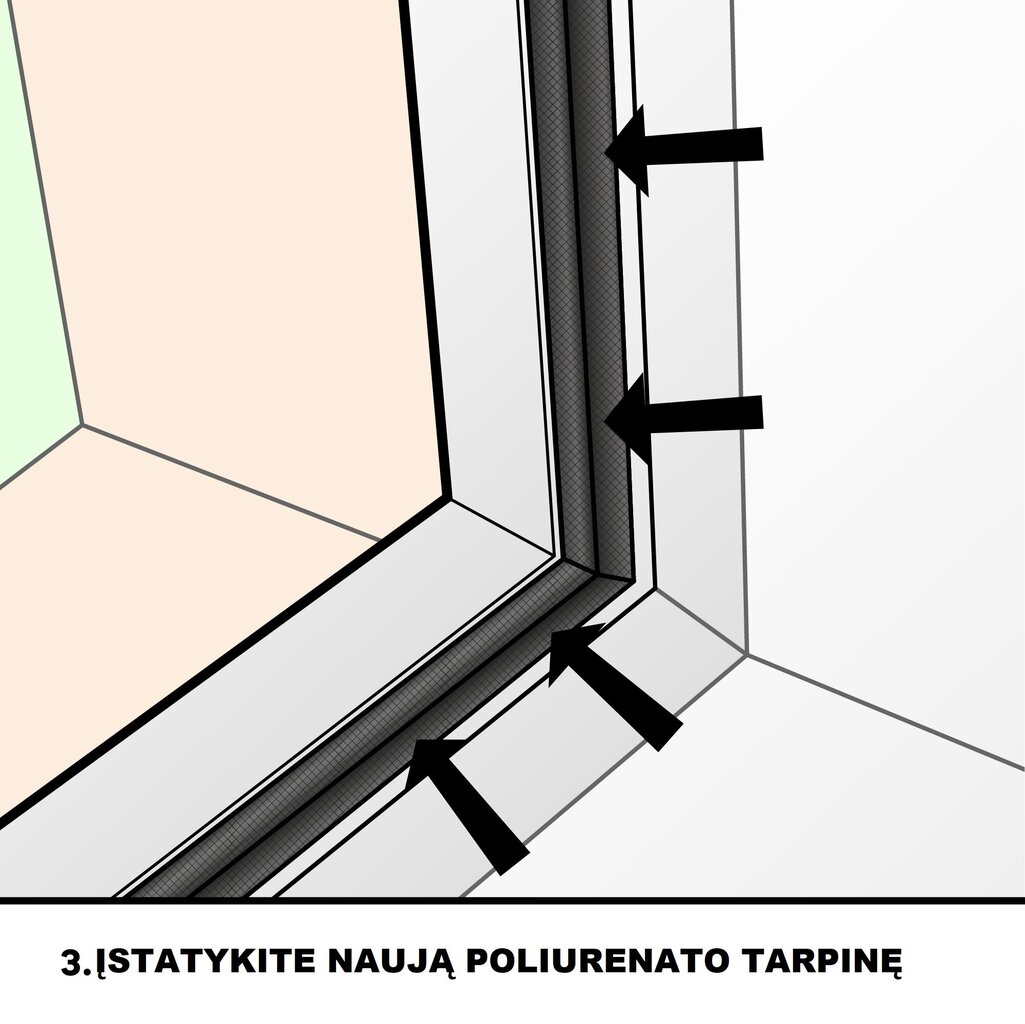 PVC langų ir durų tarpinė poliuretano putų pagrindu Q-LON + Freza, 25 m, balta kaina ir informacija | Stoglangiai | pigu.lt