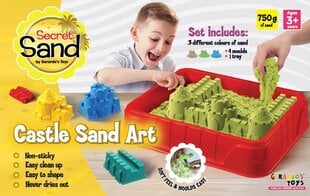 Modeliavimo smėlis, Pilies rinkinys su pagrindu Secret Sand 5 dalys, 750 g. kaina ir informacija | Lavinamieji žaislai | pigu.lt