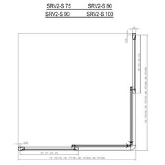 Душевая кабина квадратная Supernova SRV2-S 75, 80, 90, 100 см, Ravak, Размеры: 80x80 см Стекло: Стеклянный виноград цена и информация | Душевые двери и стены | pigu.lt