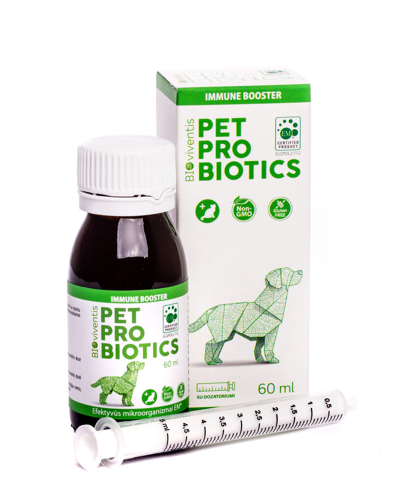 Papildas šunims ir katėms PET Probiotics, 60 ml kaina ir informacija | Vitaminai, papildai, antiparazitinės priemonės šunims | pigu.lt