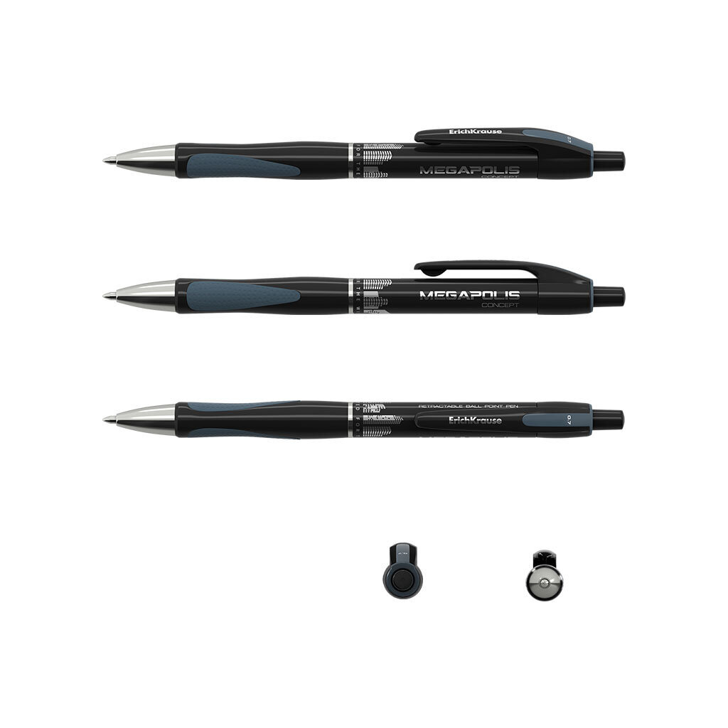 Tušinukas ErichKrause® MEGAPOLIS Concept, juodas, 12 vnt. цена и информация | Rašymo priemonės | pigu.lt