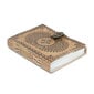 Odinė rankų darbo užrašinė ruda, dekoruota mandala su metaline sagtimi Awgifts, 200 psl. kaina ir informacija | Sąsiuviniai ir popieriaus prekės | pigu.lt