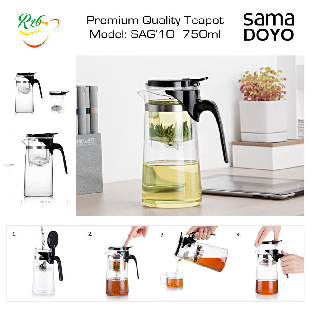 SAMADOYO Premium klasės virdulys SAG10, Premium Quality Teapot, 750 ml kaina ir informacija | Taurės, puodeliai, ąsočiai | pigu.lt