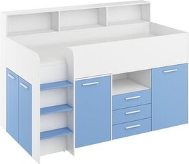 Lova su rašomuoju stalu Neo L, balta/mėlyna kaina ir informacija | Vaikiškos lovos | pigu.lt