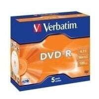 Verbatim DVD-R Speed Jewel Case 4x 4.7GB цена и информация | Виниловые пластинки, CD, DVD | pigu.lt