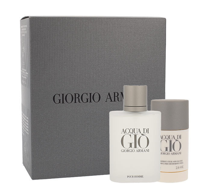 Rinkinys Giorgio Armani Acqua Di Gio Pour Homme: EDT vyrams, 100 ml + pieštukinis dezodorantas, 75 ml kaina ir informacija | Kvepalai vyrams | pigu.lt