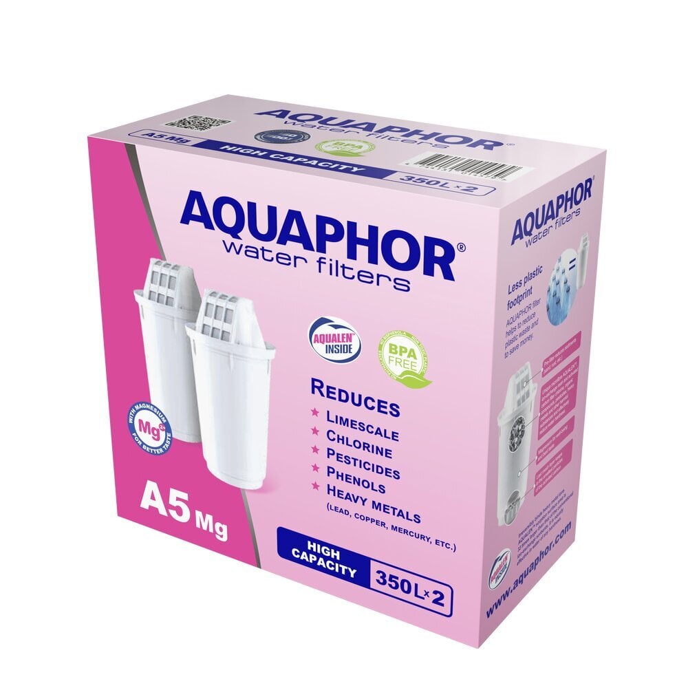 Aquaphor A5Mg, 2 vnt. kaina ir informacija | Vandens filtrai | pigu.lt