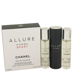 Chanel Allure Sport EDT для мужчин 3х20 мл цена и информация | Мужские духи | pigu.lt