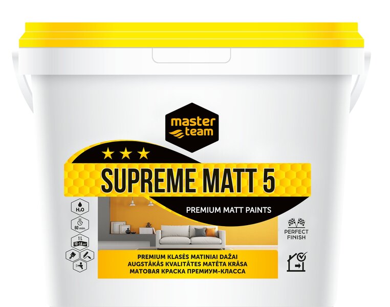 Supreme Matt- 5 5L Premium klasės matiniai dažai цена | pigu.lt