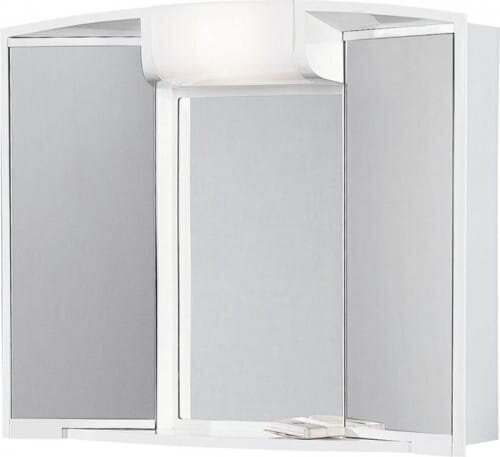 Vonios spintelė su veidrodžiu 59x50x15cm 40W ANGY, balta kaina ir informacija | Vonios veidrodžiai | pigu.lt