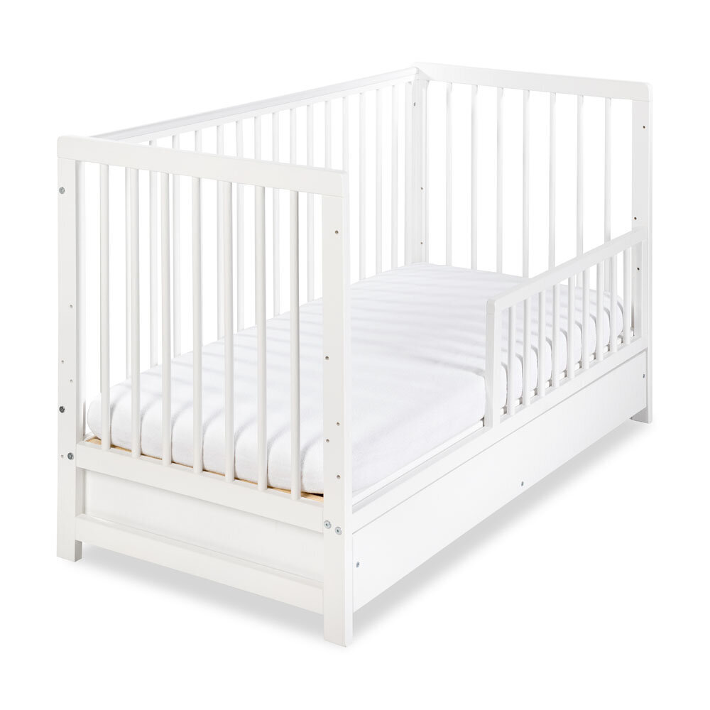 Kūdikio lovytė Timi 60x120 cm, balta kaina ir informacija | Kūdikių lovytės | pigu.lt
