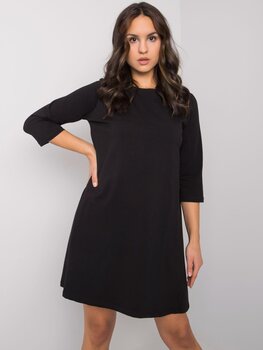 Rue Paris Черное платье с кружевной вставкой цена и информация | Платья | pigu.lt