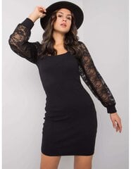 Rue Paris Черное платье с кружевом цена и информация | Платья | pigu.lt