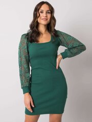 Rue Paris Темно-зеленое платье с кружевом цена и информация | Платья | pigu.lt