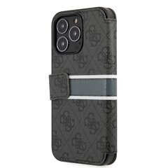 GUBKP13X4GDGR Guess PU 4G Printed Stripe Book Case for iPhone 13 Pro Max Grey цена и информация | Чехлы для телефонов | pigu.lt