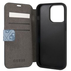 GUBKP13X4GDBL Guess PU 4G Printed Stripe Book Case for iPhone 13 Pro Max Blue цена и информация | Чехлы для телефонов | pigu.lt