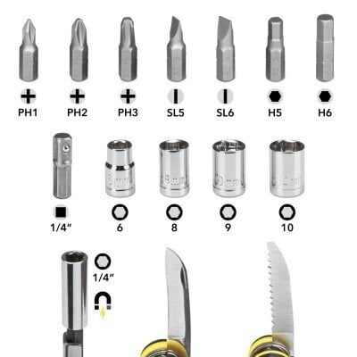 Daugiafunkcinis įrankis Trotec "15 in 1" kaina ir informacija | Mechaniniai įrankiai | pigu.lt