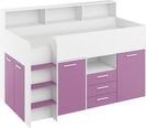 Кровать с письменным столом Neo L, белый/фиолетовый цвет