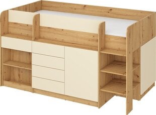 Кровать с письменным столом Smile P, коричневый/бежевый цвет цена и информация | Детские кровати | pigu.lt
