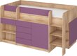 Lova su rašomuoju stalu Smile P, ąžuolo spalvos/violetinė цена и информация | Vaikiškos lovos | pigu.lt