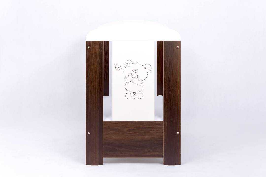 Kūdikio lovytė Drewex Bear&Butterfly, 60x120 cm, ruda kaina ir informacija | Kūdikių lovytės | pigu.lt