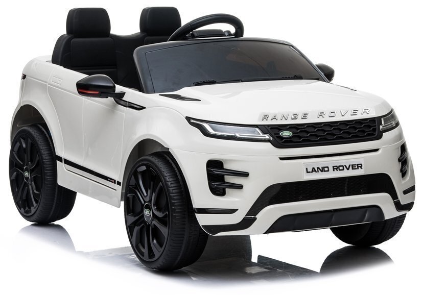 Dvivietis vaikiškas elektromobilis Lean Range Rover Evoque, baltas kaina ir informacija | Elektromobiliai vaikams | pigu.lt