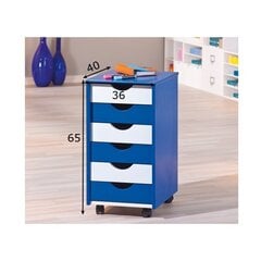 Тумба с ящиками Beppo, синяя / белая цена и информация | Шкафчики в детскую | pigu.lt