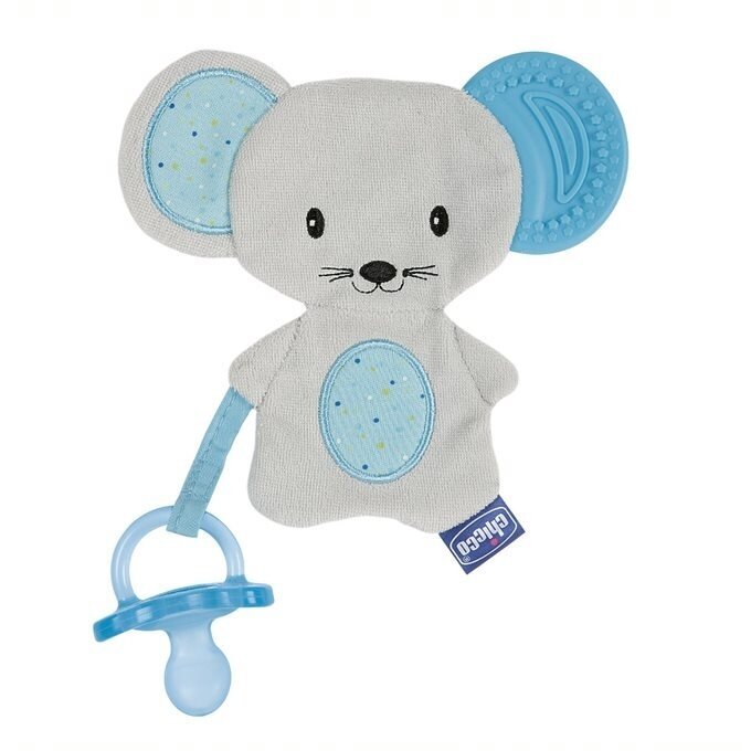 Kramtukas su minkštu žaislu Chicco, 088201, mėlynas, +4 metai kaina ir informacija | Kramtukai | pigu.lt
