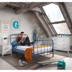 Металлическая кровать NEW YORK 90x200 cм синий цена и информация | Детские кровати | pigu.lt
