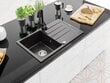 Granitinė virtuvinė plautuvė Mexen Bruno su maišytuvu ir sifonu, Black granite kaina ir informacija | Virtuvinės plautuvės | pigu.lt
