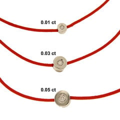 Raudono siūlo apyrankė su 0.03 ct sertifikuotu briliantu kaina ir informacija | Apyrankės moterims | pigu.lt