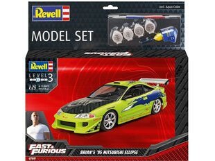 Конструктор Revell - Set Fast & Furious Brian's 1995 Mitsubishi Eclipse, подарочный набор, 1/25, 67691 цена и информация | Конструкторы и кубики | pigu.lt