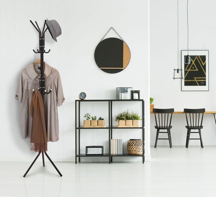 Drabužių kabykla Modern Home, 175 cm, juoda/balta kaina ir informacija | Drabužių kabyklos | pigu.lt