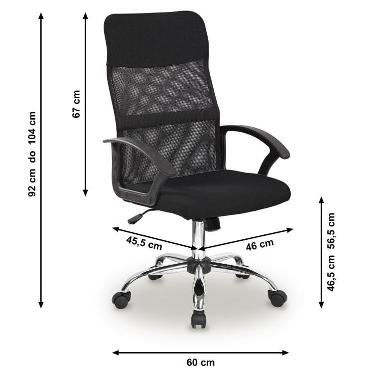 Biuro kėdė su ratukais Modern Home, juoda цена и информация | Biuro kėdės | pigu.lt