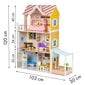 Medinis lėlių namelis su baldais ir LED švieselėmis Ecotoys, W06A412 цена и информация | Žaislai mergaitėms | pigu.lt