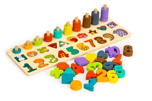 Medinis žaislas Skaičiukai ir figūrėlės 3in1 Ecotoys, PH05R005 kaina ir informacija | Lavinamieji žaislai | pigu.lt